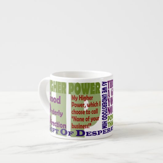 Tasse Expresso Slogans de puissance 12 pas plus haut (Devant gauche)