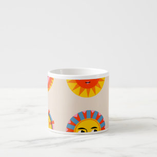 Tasse Expresso soleils Abstraits : motif sans couture ethnique.