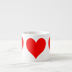 Tasse Expresso Solide Rouge Rouge mignon Coeur