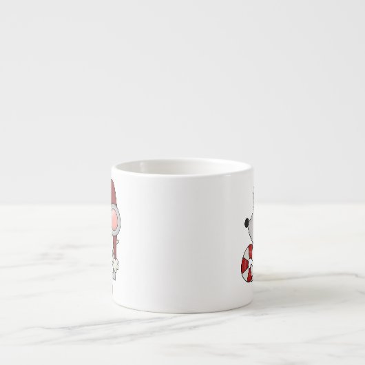 Tasse Expresso Souris de Noël avec du sucre de canne (Devant)