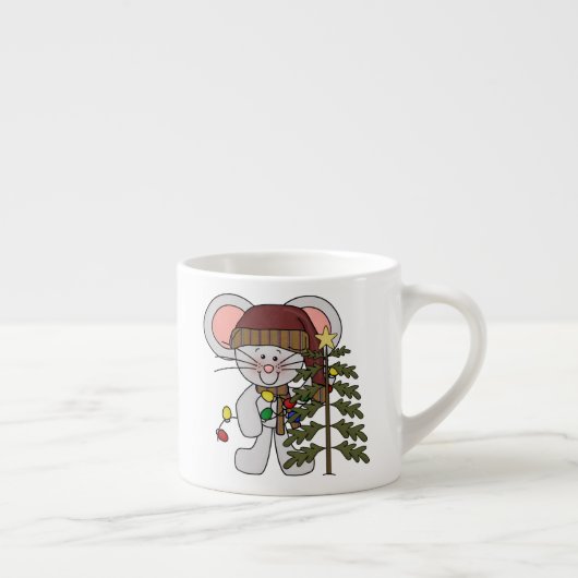 Tasse Expresso Souris de Noël décorant l'arbre (Droite)