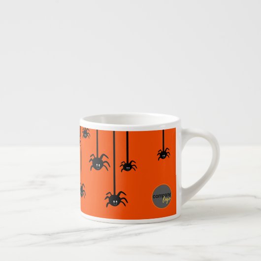 TASSE EXPRESSO SPIDERS NOIRS CUITS HALLOWEEN BUSINESS LOGO ORANGE (Droite)
