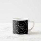 Tasse Expresso Spirale pour la typographie de Pi sur Noir (Droite)