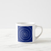 Tasse Expresso Spirale pour typographie de Pi sur Blue (Droite)