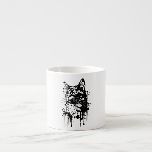 Tasse Expresso Splash noir et blanc (Devant)