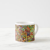 Tasse Expresso Spots rétro colorés + votre idée (Devant droit)