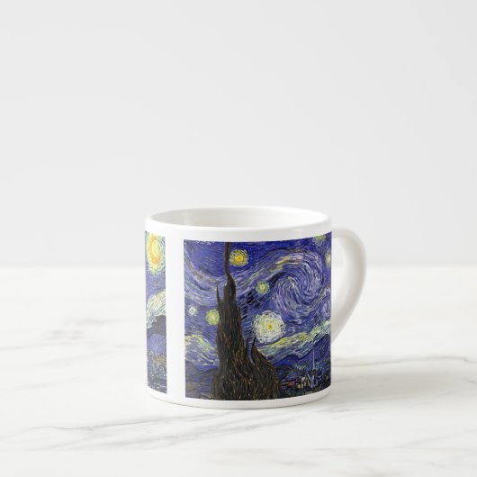 Tasse Expresso Starry Night, Vincent Van Gogh. (Devant droit)