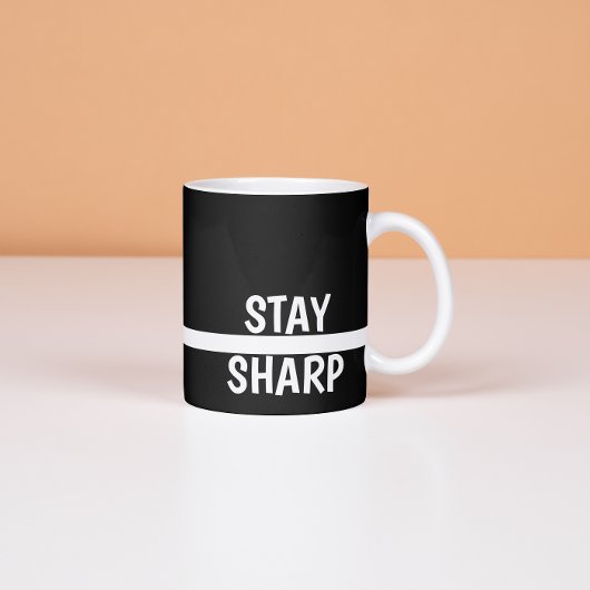 Tasse Expresso Stay Sharp Motivational Coffee Modern Office 