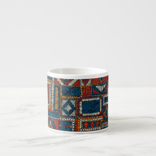 Tasse Expresso Style Patchwork Impression Vintage brodée