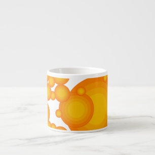 Tasse Expresso Styling Oranger années 70 cercles comme des bulles