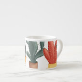 Tasse Expresso Succulents, cactus : mignon motif floral. (Devant droit)