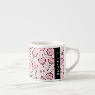 Tasse Expresso Sucettes roses, sucettes en forme de cœur, sucette