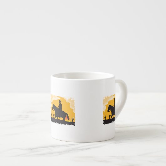 Tasse Expresso Sunset Cowboy (Devant droit)