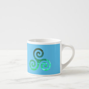 Tasse Expresso Symbole celtique antique Emerald Triskele