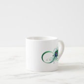 Tasse Expresso Symbole d'infini avec plume de paon (Devant droit)