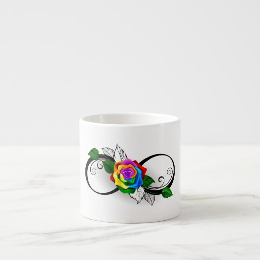 Tasse Expresso Symbole d'infini avec Rose arc-en-ciel (Devant)