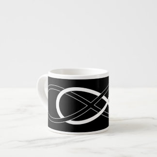 Tasse Expresso Symbole double infini - noir & blanc