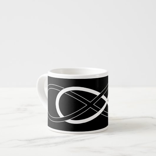 Tasse Expresso Symbole double infini - noir & blanc (Devant gauche)