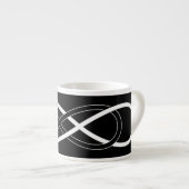 Tasse Expresso Symbole double infini - noir & blanc (Devant droit)