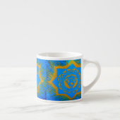 Tasse Expresso symbole tantrique or sur bleu (Droite)