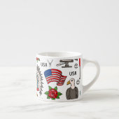Tasse Expresso Symboles USA Vintage Motif sans couture (Droite)