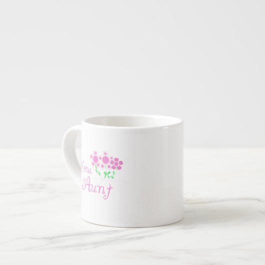 Tasse Expresso T-shirts et cadeaux Tante Fleurs Roses (Devant gauche)