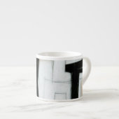 Tasse Expresso Tableau noir et blanc Abstrait (Devant droit)