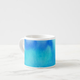 Tasse Expresso Tache bleue, peint à la main abstrait d'aquarelle
