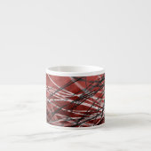 Tasse Expresso Tangles noir, blanc et rouge (Devant)