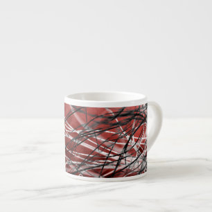 Tasse Expresso Tangles noir, blanc et rouge