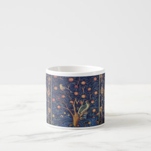Tasse Expresso Tapisserie Pic-vert de William Morris modèle bleu