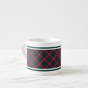 Tasse Expresso Tartan écossais rouge foncé de clan de Crawford