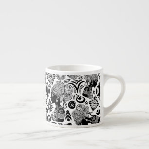 Tasse Expresso Tatouage Tribal Portrait de Fille Africaine