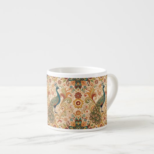 Tasse Expresso Taza De Café Gigante Peacock Art Morris Style (Devant droit)