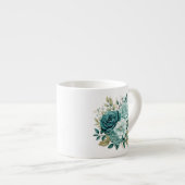 Tasse Expresso Teal Floral (Devant droit)