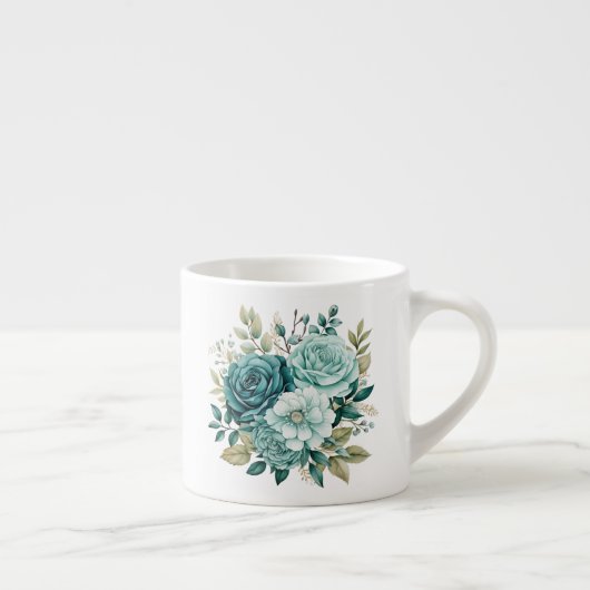 Tasse Expresso Teal Floral (Droite)