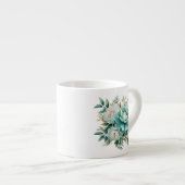 Tasse Expresso Teal Floral (Devant droit)