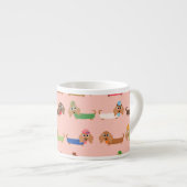 Tasse Expresso Teckels sur le rose (Devant droit)