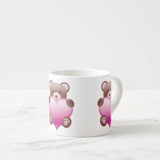 Tasse Expresso Teddy Bear Valentine Heart (Devant droit)