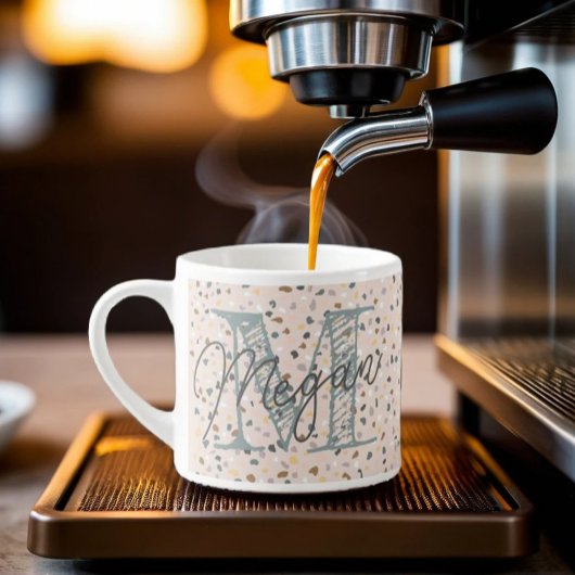 Tasse Expresso Terrazzo Monogramme Espresso Musique Personnalisée