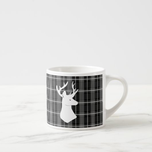 Tasse Expresso Tête d'attelage sur plaque noire et blanche (Droite)