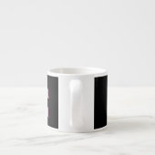 Tasse Expresso Texte éditable rétro-moderne | Noir et rose (Dos)