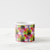 Tasse Expresso Texture de conception rouge, aquarelle jaune (Devant)