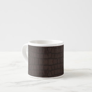 Tasse Expresso Texture de l'alligator Brown