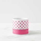 Tasse Expresso Texture rose de pois abstrait. Texte (Devant)