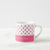 Tasse Expresso Texture rose de pois abstrait. Texte (Droite)