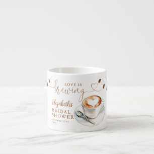 Tasse Expresso Thème de Baby Shower Mariage Love Is Brewing