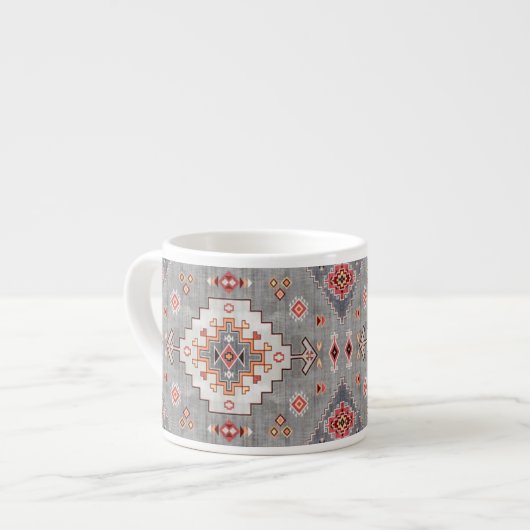 Tasse Expresso Threads intemporels : Patrimoine Boho Geometry mar (Devant gauche)