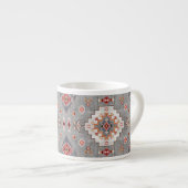 Tasse Expresso Threads intemporels : Patrimoine Boho Geometry mar (Devant droit)