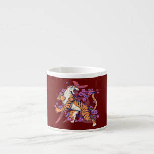 Tasse Expresso Tigre dansant Japonais Art Asiatique Inspiré Dessi
